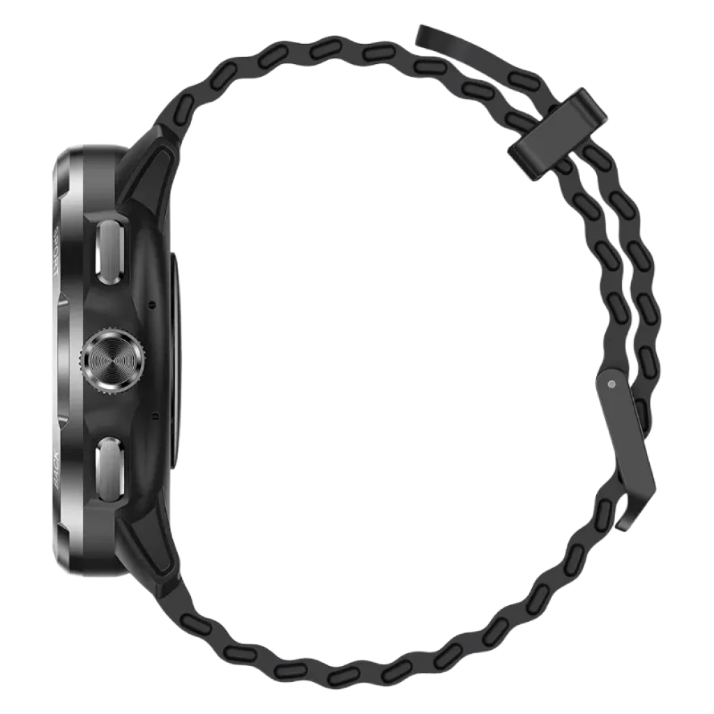 Ulefone Armor Watch Pro Negro con pantalla AMOLED 1,50 pulgadas, bisel metálico, correa resistente negra, esfera analógica digital con acentos naranjas - Ítem1