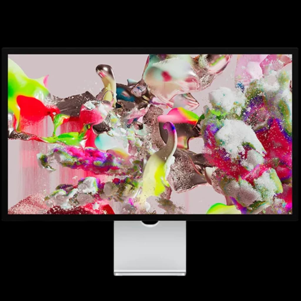 Écran Apple Studio Display 27 pouces Retina 5K, verre nanostructuré, support inclinable réglable, cadre fin aluminium, caméra ultra grand angle 12 Mpx