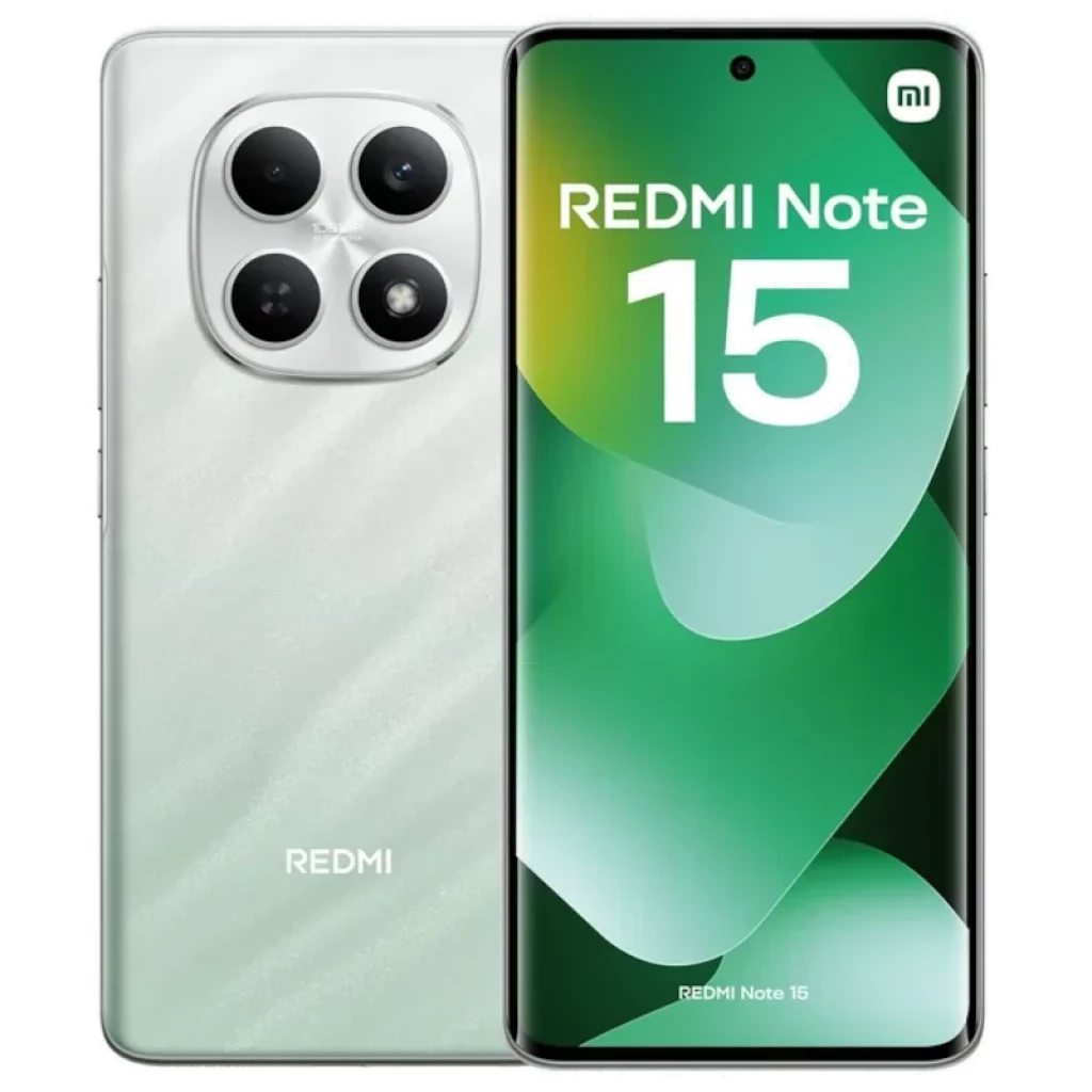 Xiaomi Redmi Note 15 4G verde con pantalla FullHD+ sin bordes, cámara trasera cuádruple en módulo cuadrado, 8GB RAM y batería 5800 mAh - Ítem