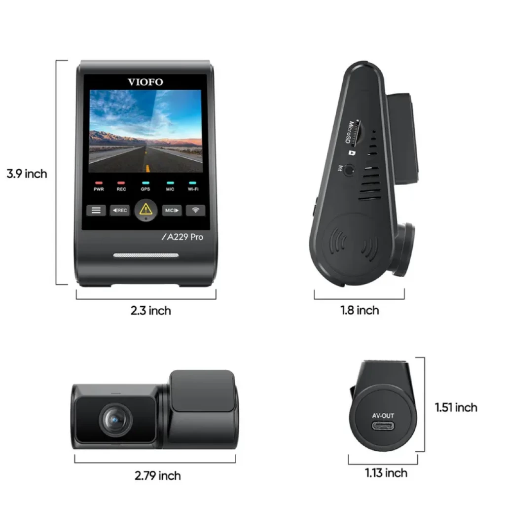 VIOFO A229 Pro Tele 4K + 2K WiFi GPS - Dashcam sensor Sony STARVIS 2 IMX678 de 8 MP - Ítem3