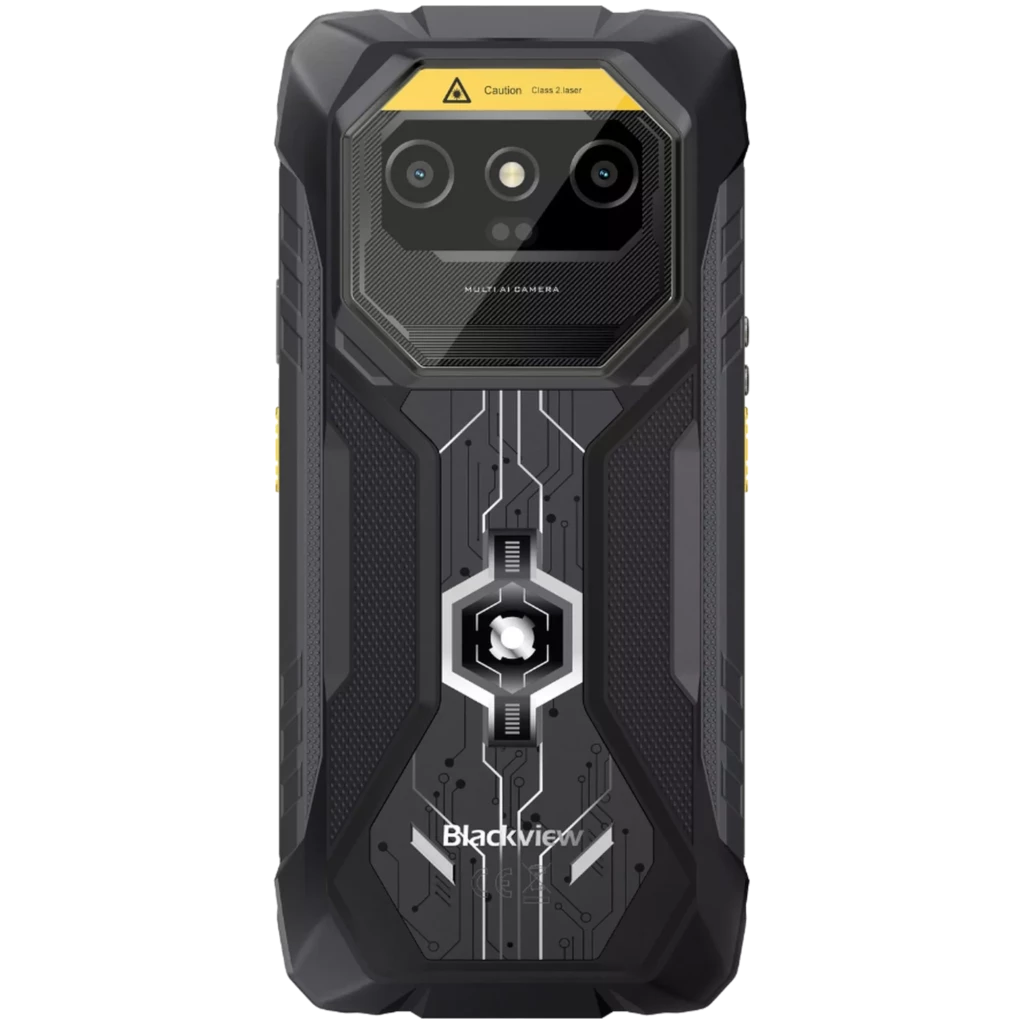 Smartphone rugged negro Blackview Rock 1 Pro con trasera reforzada, cámara dual con lector de códigos, pantalla sin bordes marcados y diseño robusto - Ítem2
