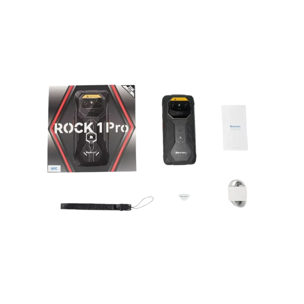 Smartphone rugged negro Blackview Rock 1 Pro con trasera reforzada, cámara dual con lector de códigos, pantalla sin bordes marcados y diseño robusto - Ítem4