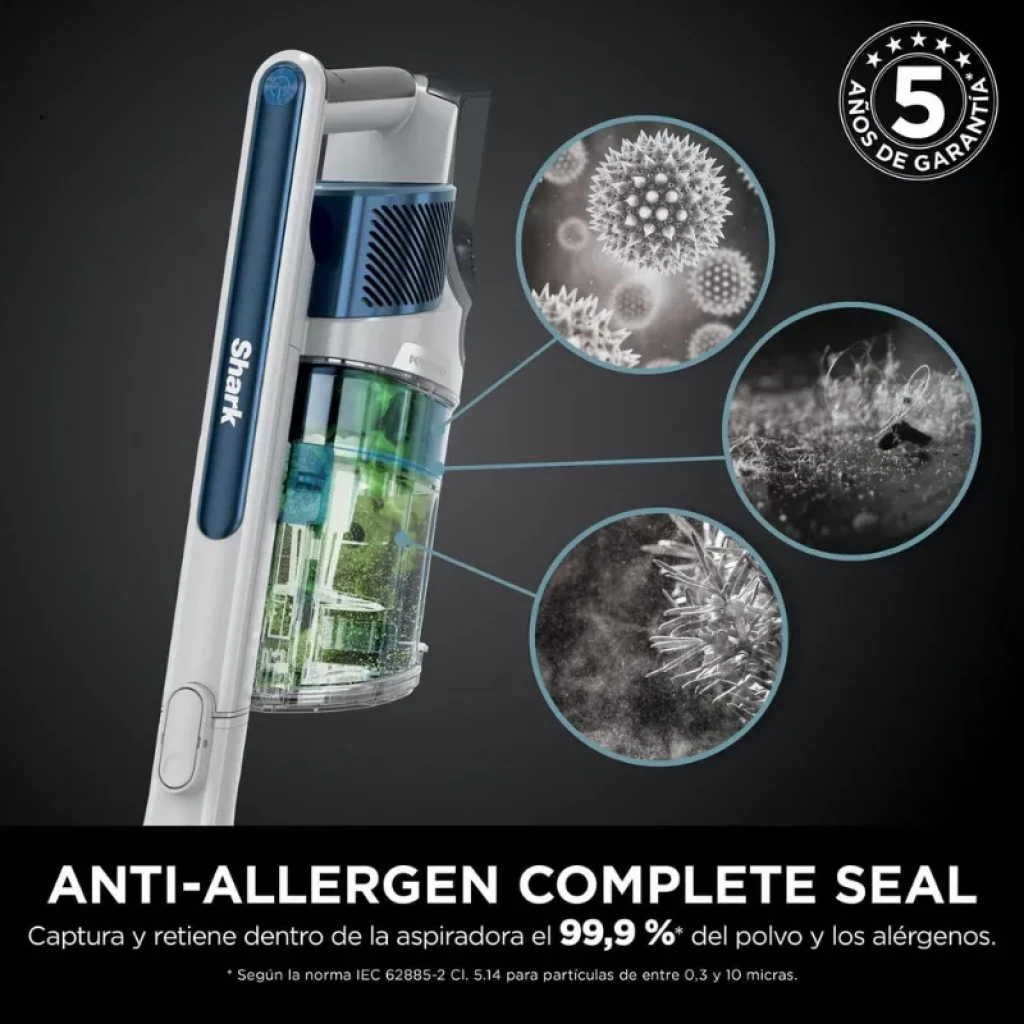 Shark PowerPro IZ380EU blanc et bleu avec réservoir de 0,7 L, 181 W, tête motorisée LED et accessoires buse et brosse. Autonomie 50 min - Ítem2