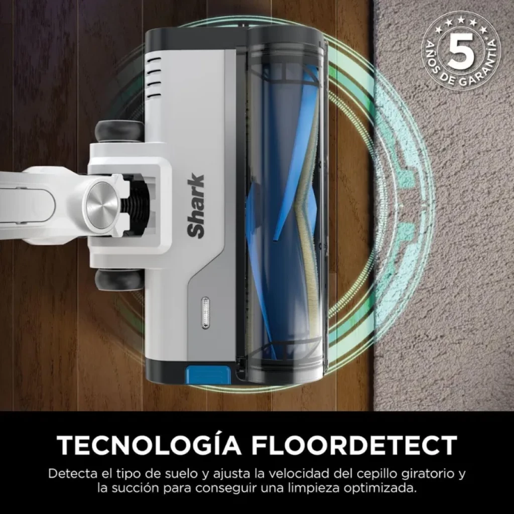 Shark PowerPro IZ380EU blanc et bleu avec réservoir de 0,7 L, 181 W, tête motorisée LED et accessoires buse et brosse. Autonomie 50 min - Ítem3