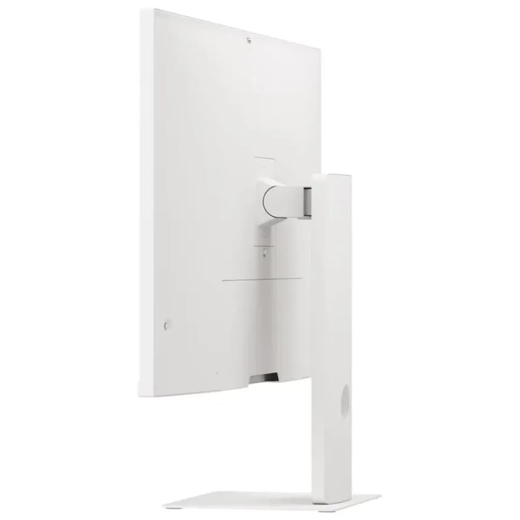 Moniteur LG 37U730SA-W blanc, dos sobre et épuré, pied réglable robuste, connectique HDMI, grand écran 37 pouces 4K UHD IPS, lignes minimalistes