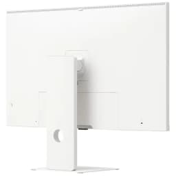 Dos de moniteur blanc LG 37U730SA-W 37 pouces, design épuré, support réglable avec passe-câbles, connectique HDMI, finitions propres et minimalistes