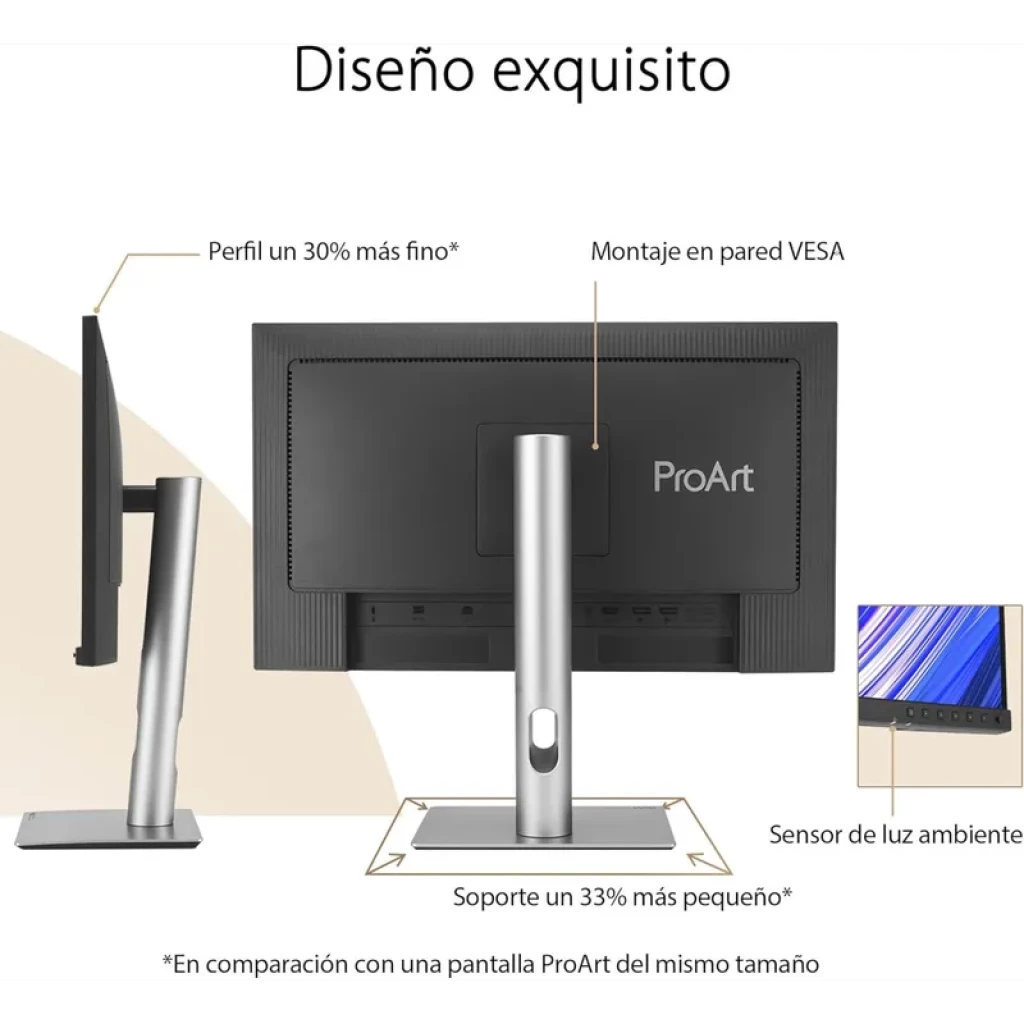 ASUS ProArt PA278CFRV 27 polegadas, tela IPS QHD 2560x1440, 100 Hz, cores vibrantes, bordas finas, base metálica ajustável com suporte ergonômico - Item8