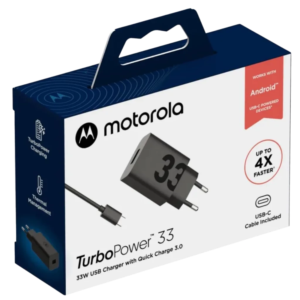 Motorola TurboPower 33W EU Carga rápida - Cargador Universal con cable 1m Negro - Ítem4