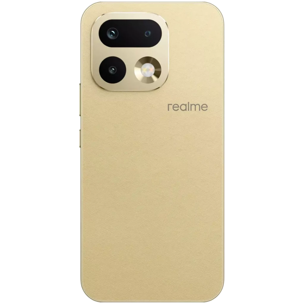 Realme 16 Pro 5G dorado con pantalla de 6.78 pulgadas, doble cámara trasera con flash circular, frontal con perforación central y bordes delgados - Ítem2