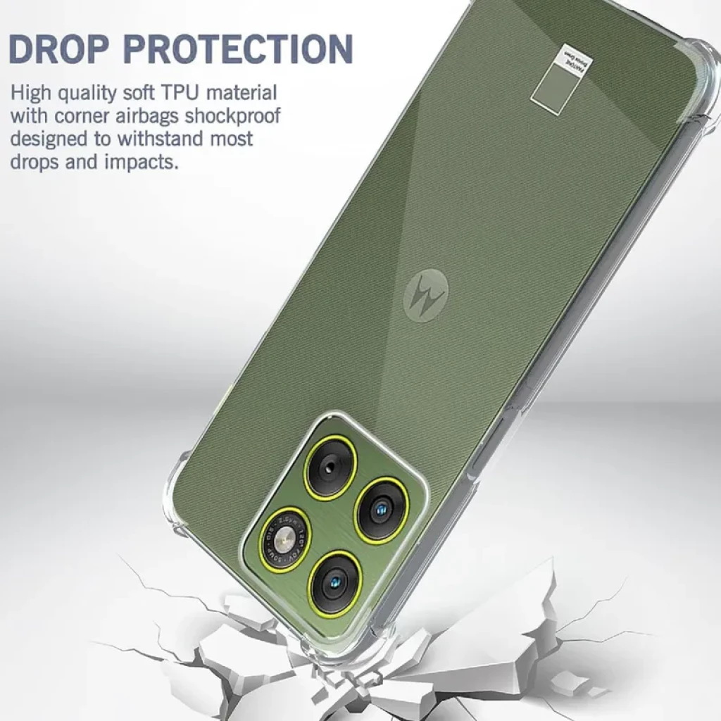 Funda de silicona Reinforced Motorola Edge 70 transparente con esquinas reforzadas, protección antigolpes, bordes elevados y ajuste preciso para cámara y - Ítem2