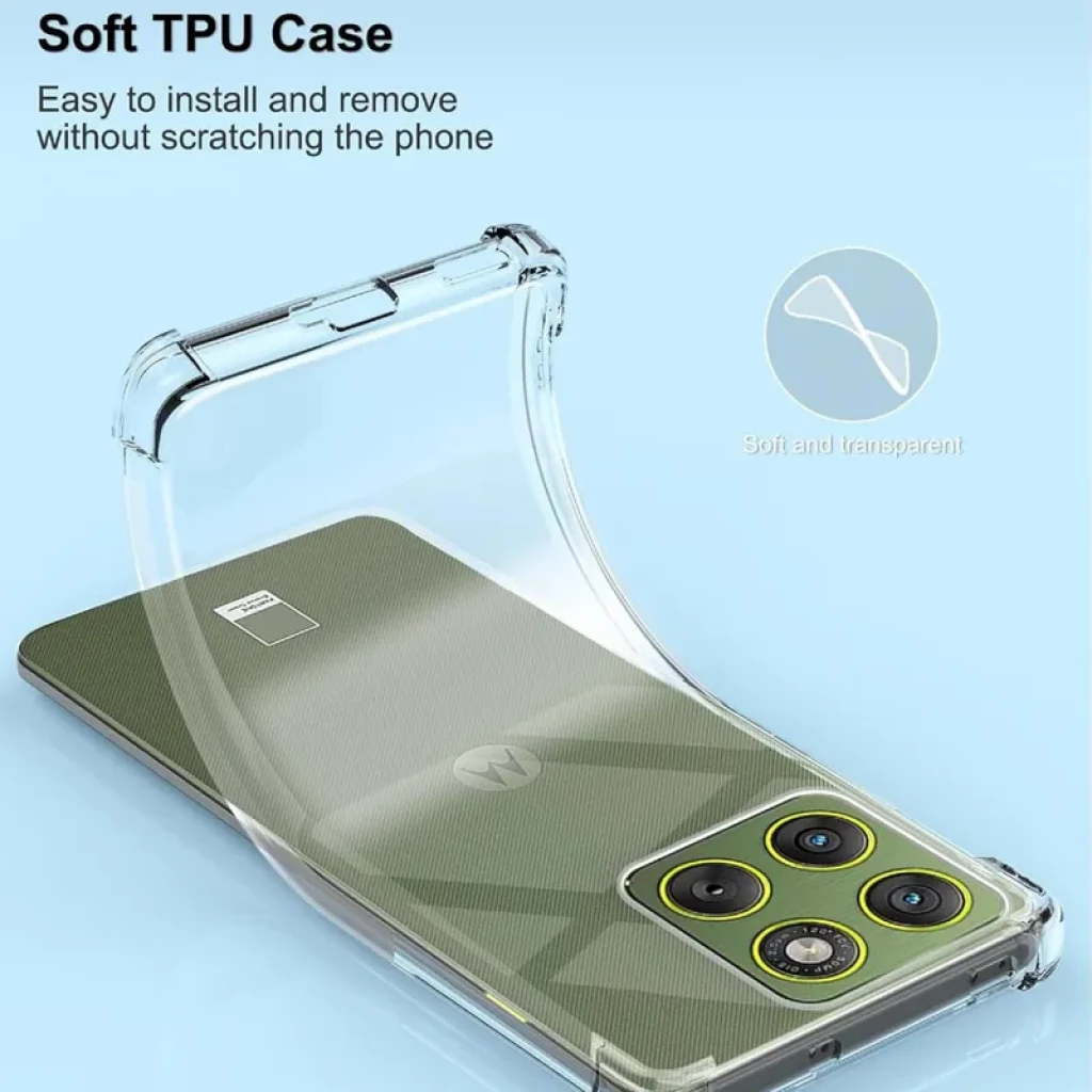 Funda de silicona Reinforced Motorola Edge 70 transparente con esquinas reforzadas, protección antigolpes, bordes elevados y ajuste preciso para cámara y - Ítem3