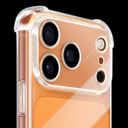 Coque en silicone Reinforced iPhone 17 Pro transparente, bords renforcés, protection des objectifs, découpes précises, bouton latéral couvert, finition