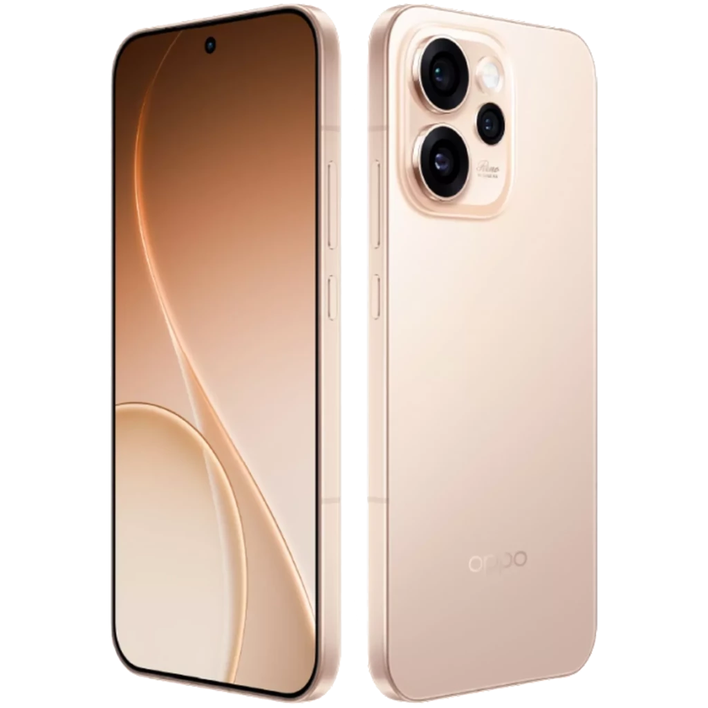 Oppo Reno15 Pro Max 5G dorado con acabado mate, pantalla casi sin bordes y cámara triple grande con módulo circular y flash integrado - Ítem1