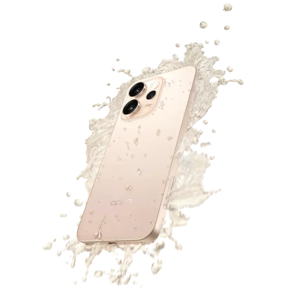 Oppo Reno15 Pro Max 5G dorado con acabado mate, pantalla casi sin bordes y cámara triple grande con módulo circular y flash integrado - Ítem4