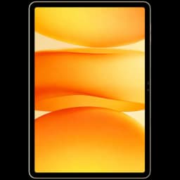 Tablet Blackview Mega 12 5G dorada con pantalla QFHD+ de bordes delgados, 120Hz, marco metálico y frontal casi sin biseles, diseño elegante y moderno