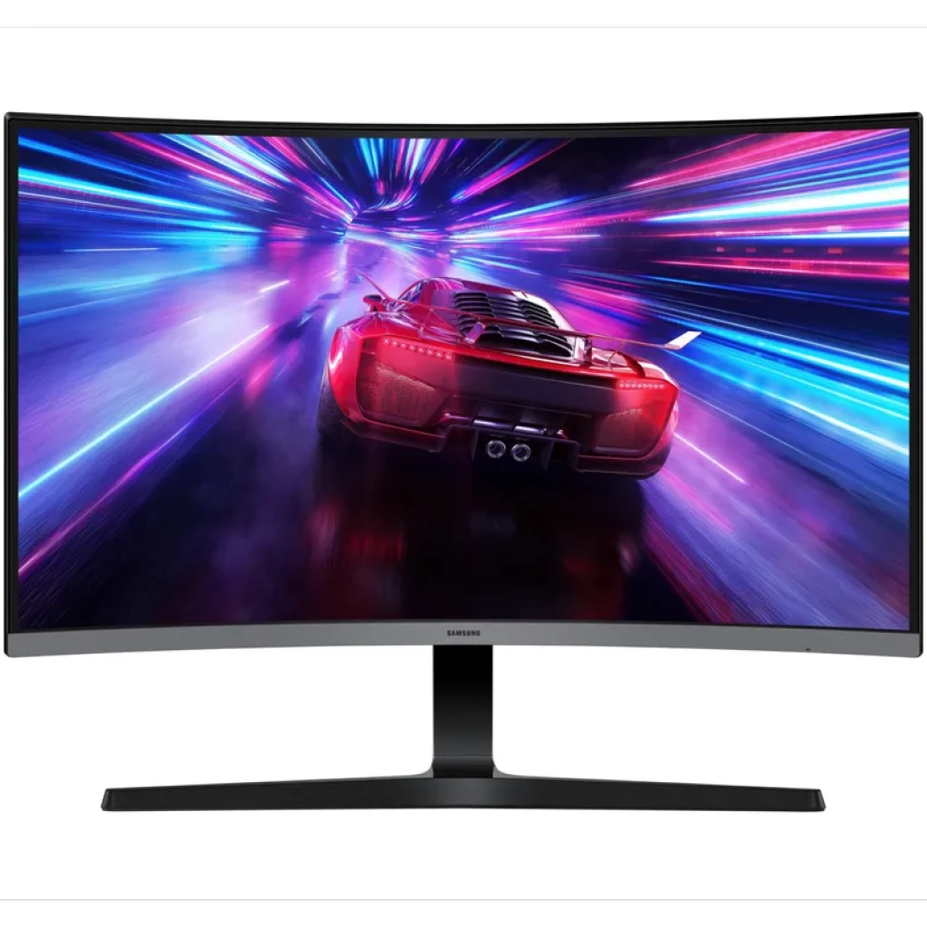 Écran PC Samsung S27D392GAU 27 pouces incurvé VA Full HD 100 Hz 4 ms bord fin noir avec pied en T et affichage graphique violet bleu contrasté - Ítem1