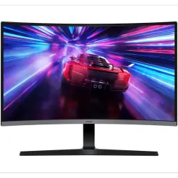 Écran PC Samsung 27 pouces incurvé VA Full HD, bords fins, pied noir en T, affichage fluide 100 Hz, temps de réponse 4 ms, idéal pour le jeu
