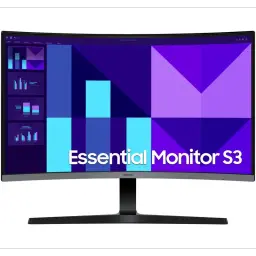 Écran PC Samsung S27D392GAU 27 pouces incurvé VA Full HD 100 Hz 4 ms bord fin noir avec pied en T et affichage graphique violet bleu contrasté