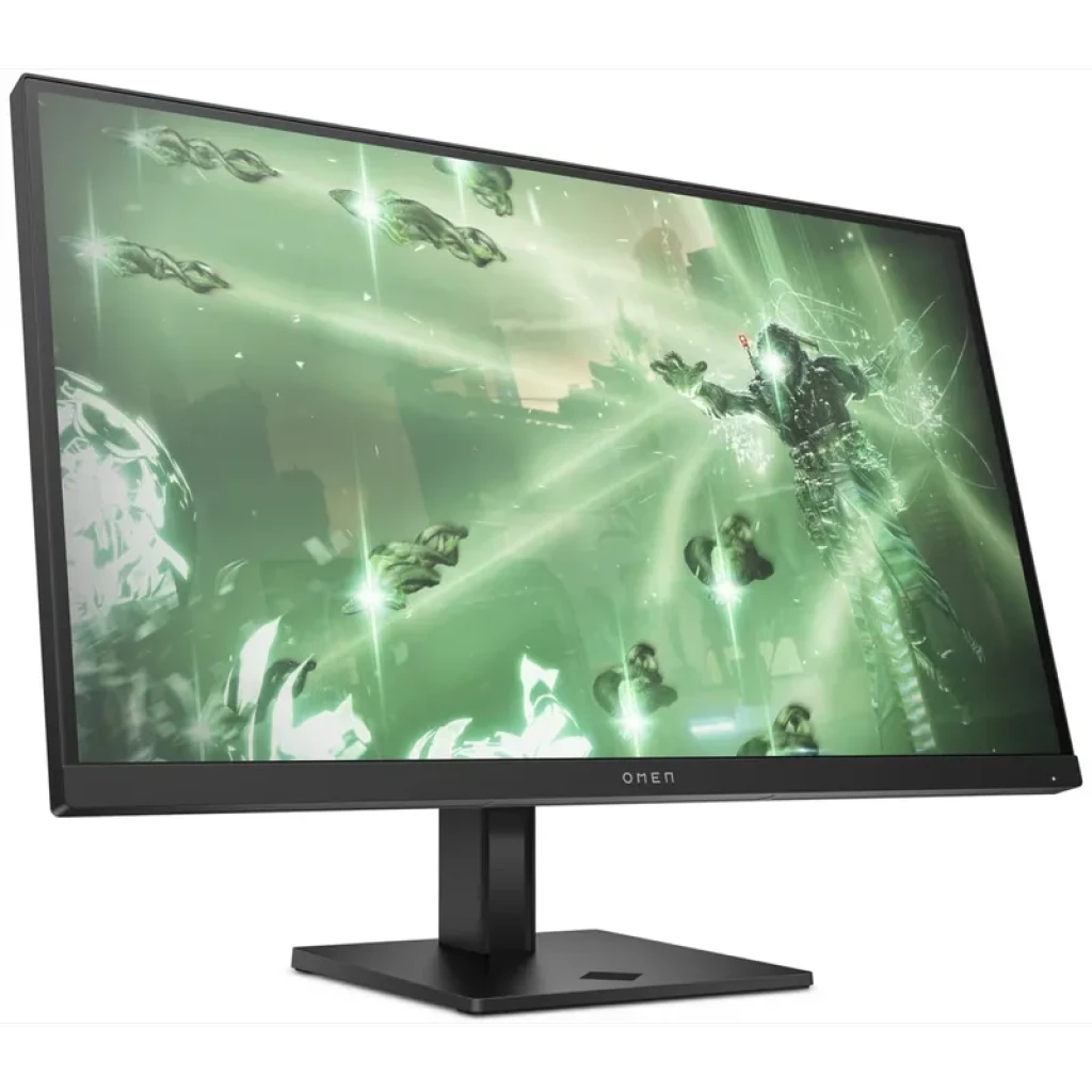 Monitor HP OMEN 27q de 27 pulgadas con pantalla LED IPS QHD, biseles finos, base rectangular negra y contenido gaming en tono verde brillante - Ítem2