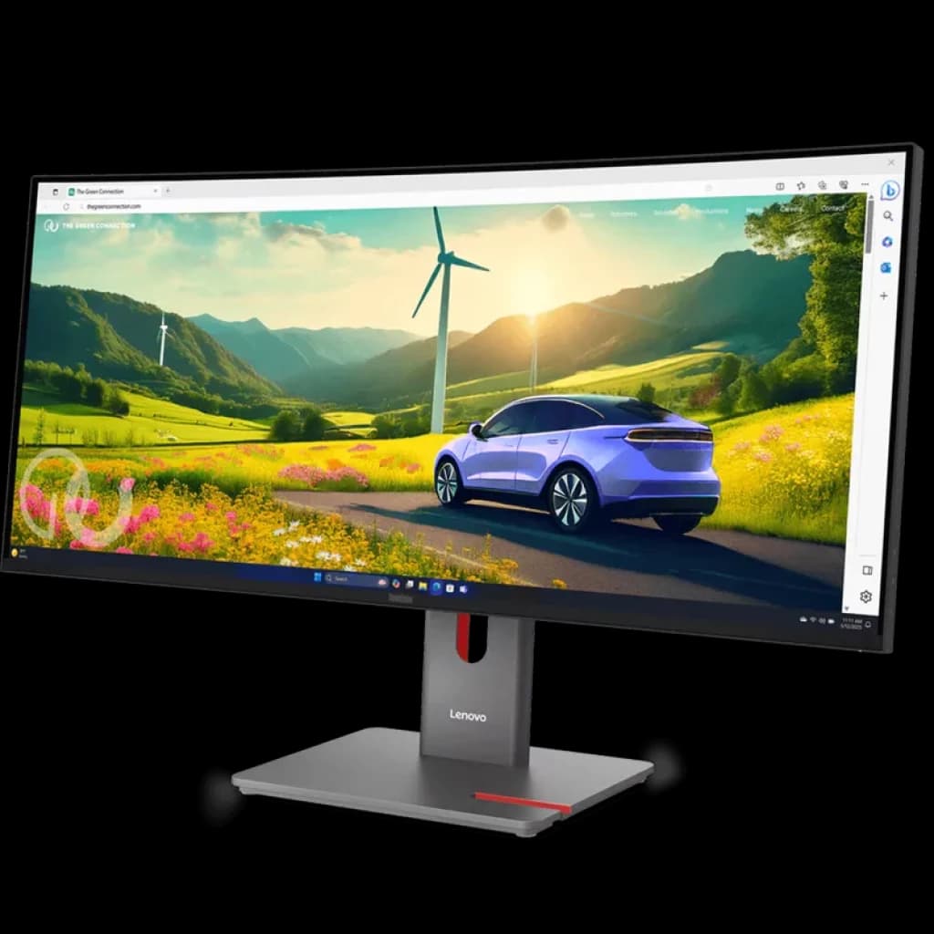 Monitor curvo ultraancho Lenovo ThinkVision P34WD-40 de 34 pulgadas WQHD, panel IPS, 120 Hz, biseles delgados, base robusta ajustable con soporte ergonómico