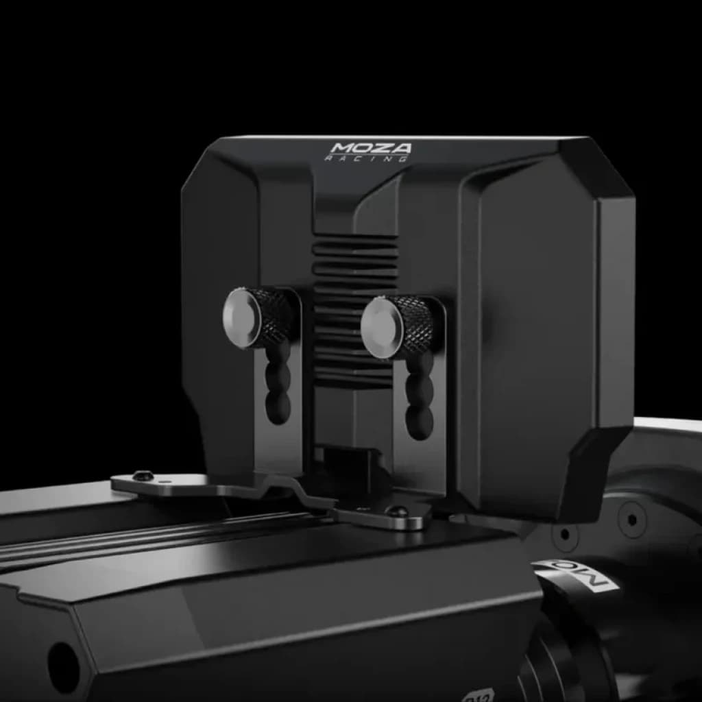 Moza Racing CM2 HD - Painel de corrida com suporte robusto, ajuste por knobs metálicos e acabamento preto fosco, ideal para montagem em cockpit sim racing