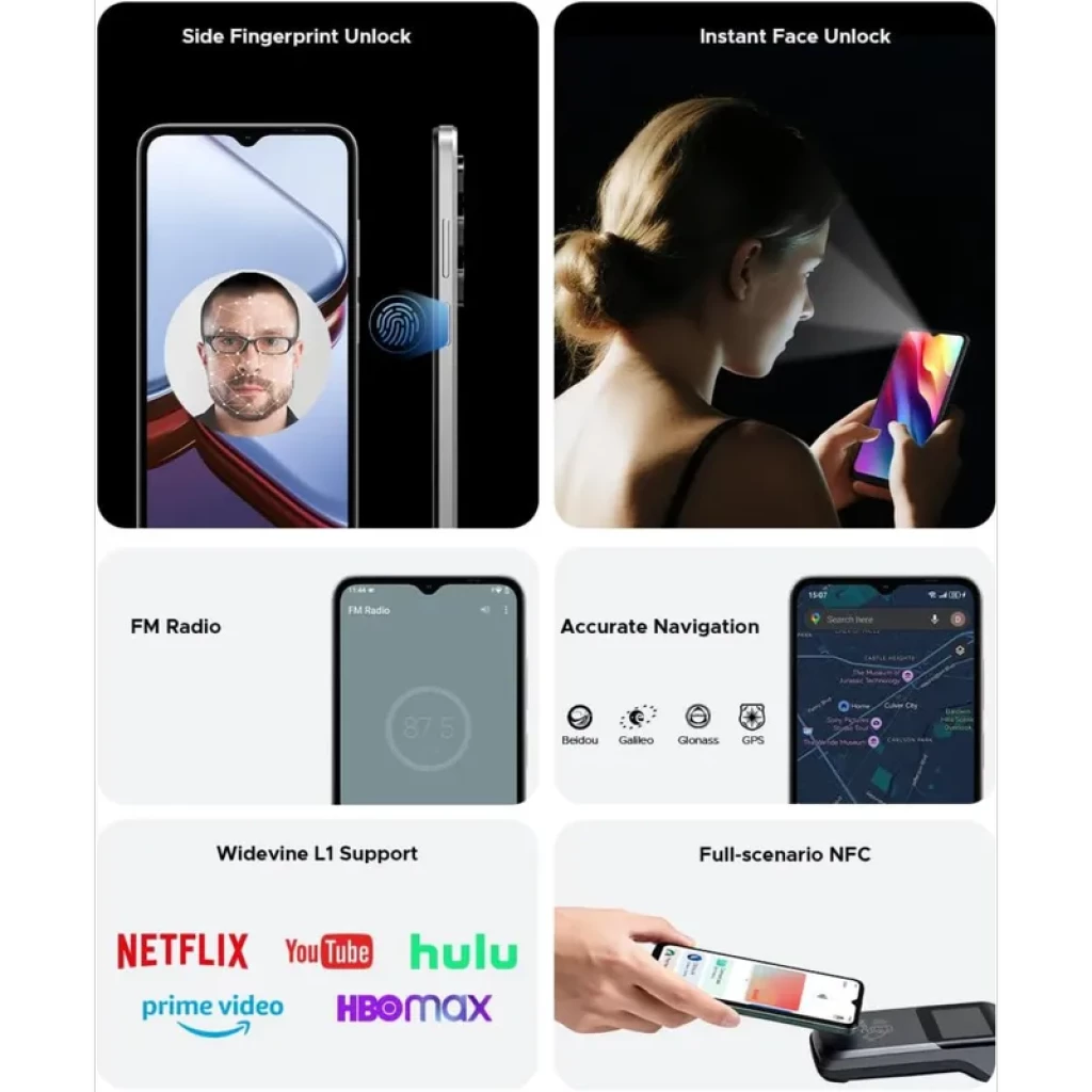 Doogee Note 56X PRO azul com tela grande de bordas finas, notch em gota e módulo traseiro com múltiplas câmeras em arranjo vertical elegante - Item9