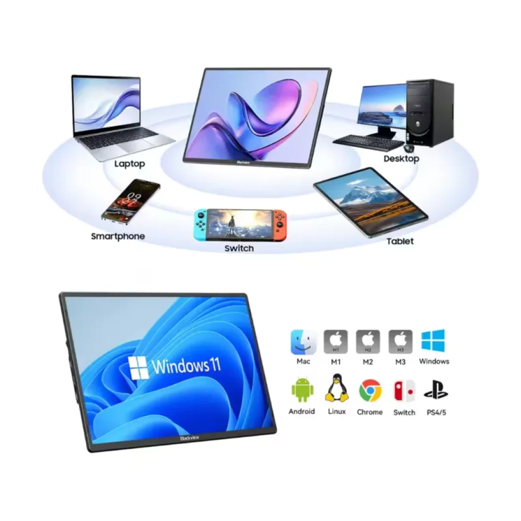 Moniteur portable 16 pouces Blackview Table 9 - Écran IPS FHD+ (1920 x 1200) - Support Mag-Spin 360° - USB-C et Mini HDMI - Ítem3