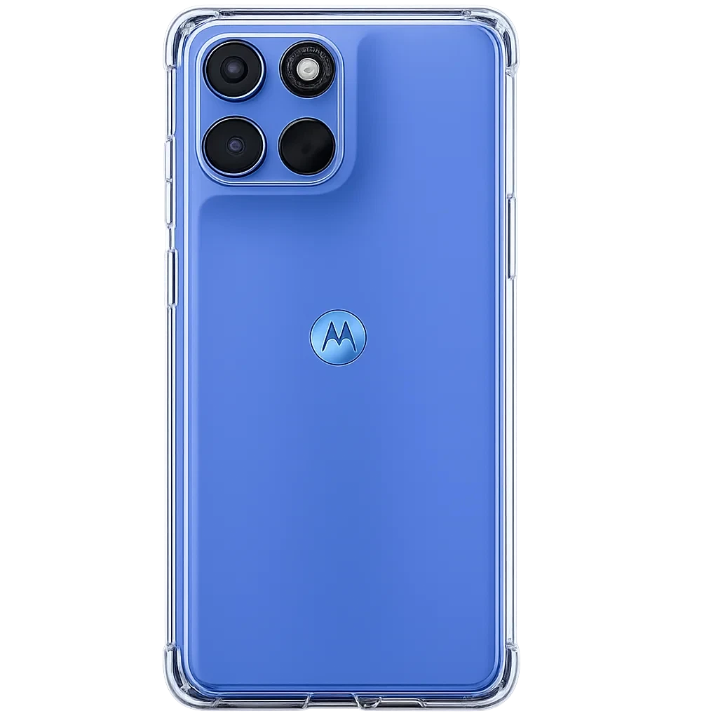 Capa de silicone transparente reforçada para Motorola G57 Power com cantos protegidos, ajuste preciso, recortes para câmeras triplas e acabamento antiderrapante - Item1