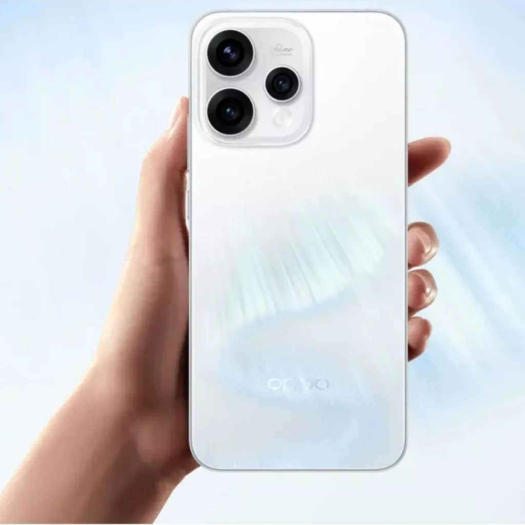 Oppo Reno15 5G Twilight Azul com tela ampla de bordas finas, câmera tripla traseira em módulo quadrado e acabamento fosco elegante - Item4