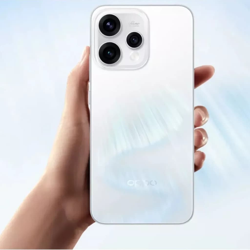 Oppo Reno15 5G Twilight Azul com traseira perolada, módulo de câmera tripla grande e cantos arredondados; acabamento brilhante elegante