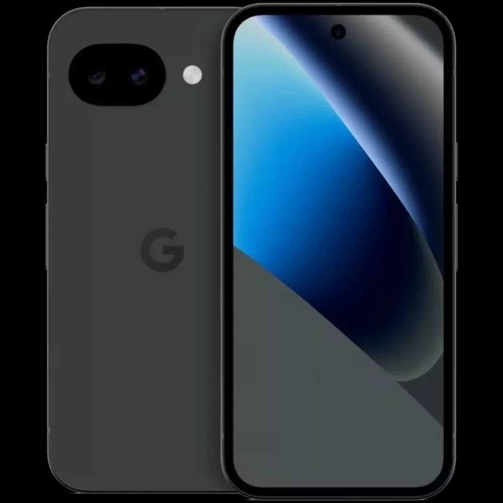 Smartphone noir obsidienne avec écran OLED 6,3 pouces bord à bord, poinçon central, double caméra arrière 48 MP et logo G discret