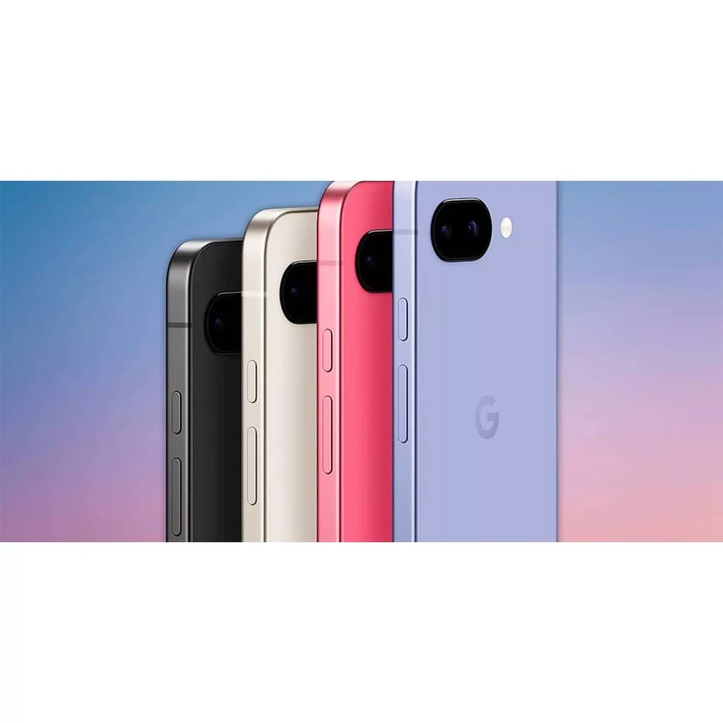 Google Pixel 10a 128 Go Obsidienne présenté en plusieurs coloris, dos mat avec double caméra 48 MPx et écran OLED 6,3 pouces bord à bord