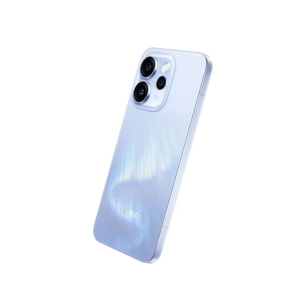 Oppo Reno15 Pro 5G bleu nacré, triple capteur arrière, écran AMOLED 6,32 pouces 120 Hz bord à bord, poinçon central, design fin et élégant - Ítem2
