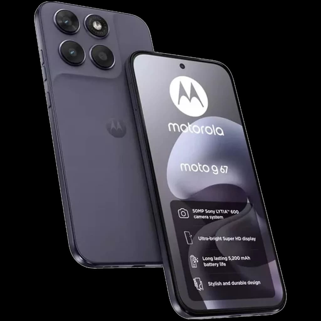 Motorola Moto G67 5G Artic Seal com ecrã Extreme OLED, câmara dupla 50 MP, 4 GB RAM, 128 GB, bateria 5200 mAh e design elegante em cinza escuro