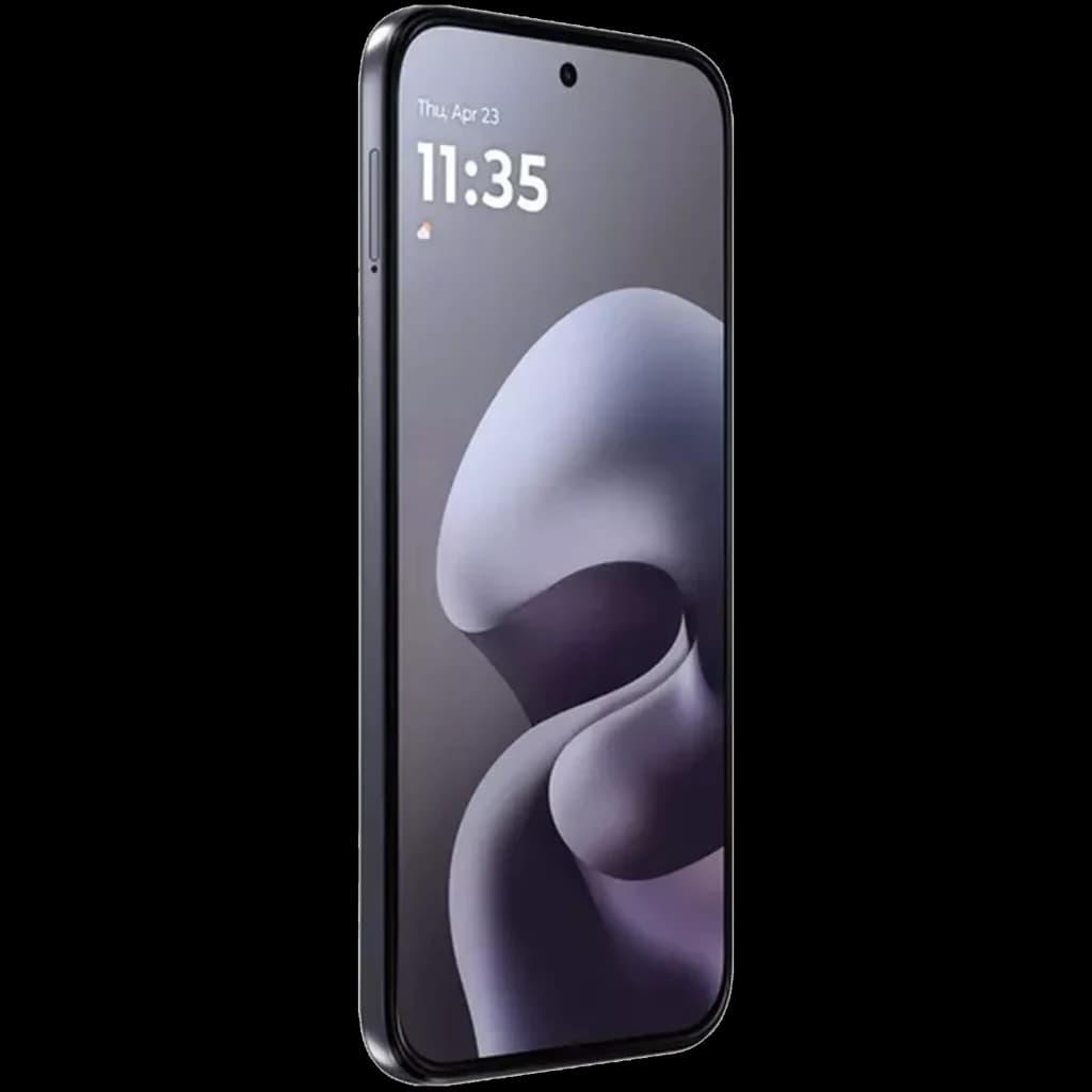 Smartphone Motorola Moto G67 5G em Artic Seal com ecrã Extreme OLED quase sem bordas, furo central para câmara frontal e laterais metálicas elegantes