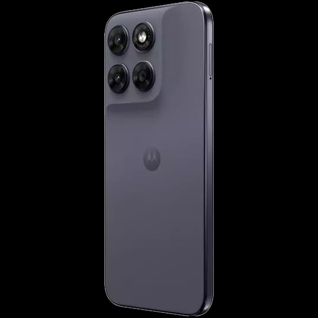 Motorola Moto G67 5G em Artic Seal com traseira fosca cinza, módulo quadrado elevado e três lentes grandes destacadas no canto superior esquerdo