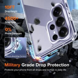 Capa de silicone Reinforced Samsung Galaxy S26 Ultra 5G transparente, cantos com absorção de choque, proteção militar contra quedas, recortes precisos