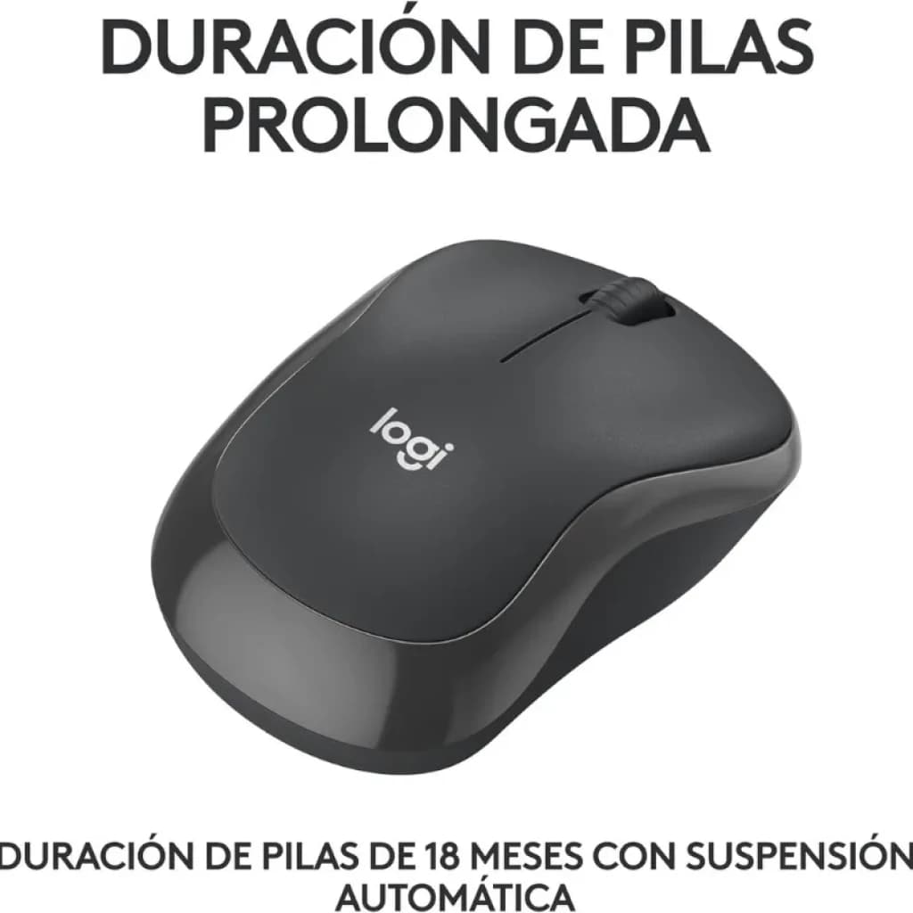 Rato sem fios Logitech M240 em grafite, design compacto e ergonómico, roda de deslocamento, logotipo logi, 1000 DPI, duração das pilhas até 18 meses