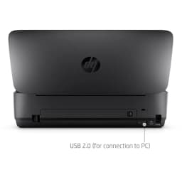 HP Officejet 250 Mobile Noir Encre couleur WiFi avec capot rabattable, finition mate, port USB 2.0 à l'arrière et bouton d'alimentation ; conception compacte et portable
