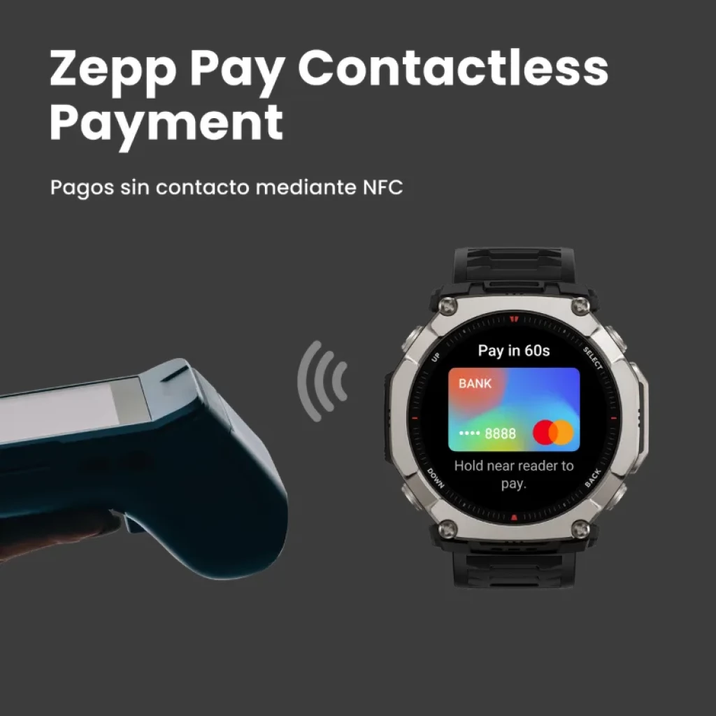 Amazfit T-Rex Ultra 2 Magma Negro con bisel metálico, correa negra con interior naranja, pantalla AMOLED 1,5 pulgadas, botones robustos y diseño resistente - Ítem5