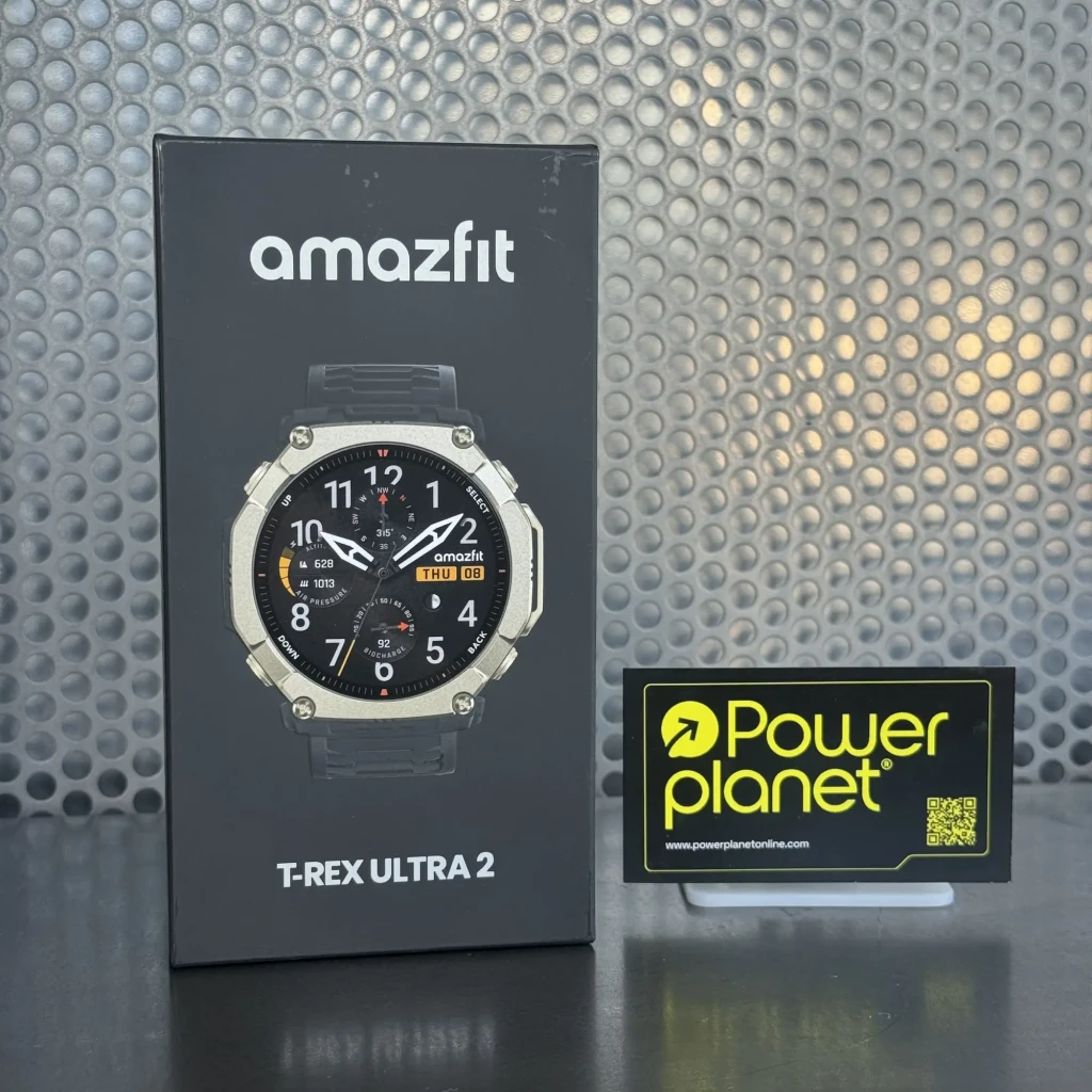 Amazfit T-Rex Ultra 2 Magma Negro con bisel metálico, correa negra con interior naranja, pantalla AMOLED 1,5 pulgadas, botones robustos y diseño resistente - Ítem1