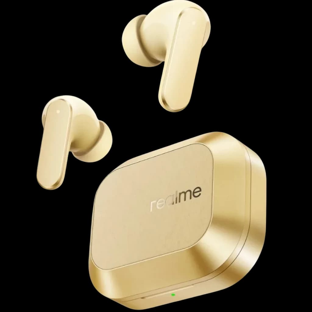 Realme Buds Air 8 TWS Dorado: auriculares in-ear dorados con estuche a juego, acabado metálico, diseño compacto y moderno, LED frontal y forma ergonómica
