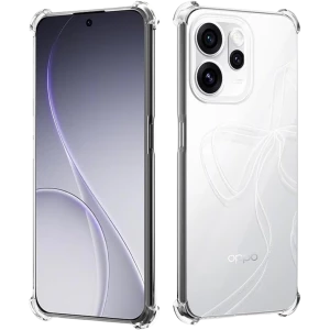 Coque en silicone Reinforced Oppo Reno15 Pro Max transparente avec coins renforcés, protection antichoc, découpe précise pour triple caméra et boutons