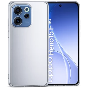 Capa de silicone transparente reforçada para Oppo Reno15 F 5G Reno 15 FS com bordas elevadas, proteção das câmeras, recortes precisos e acabamento