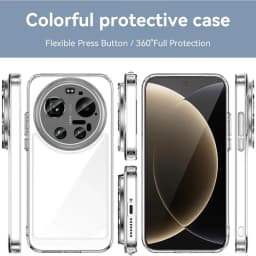 Funda de silicona Reinforced Xiaomi 17 Ultra transparente con bordes reforzados, protección 360, botones flexibles y recorte preciso para cámara circular