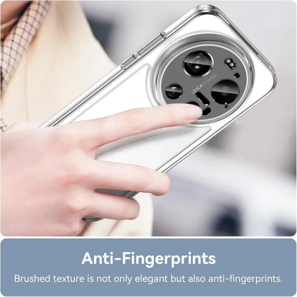 Funda de silicona Reinforced Xiaomi 17 Ultra transparente con textura anti huellas, bordes reforzados y protección elevada para cámara circular