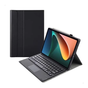 Capa com Teclado espanhol para Xiaomi Pad 8 e Pad 8 Pro em preto, com suporte dobrável, touchpad integrado e espaço para caneta, design fino e magnético