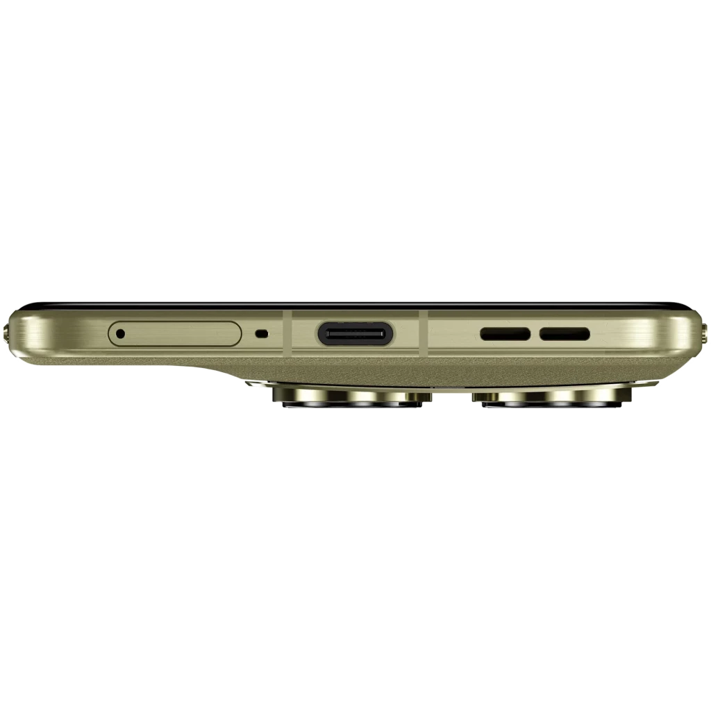 Smartphone Motorola Signature 5G vert Martini Olive, dos texturé, module photo quadruple proéminent, écran AMOLED bord à bord avec poinçon central et logo - Ítem11