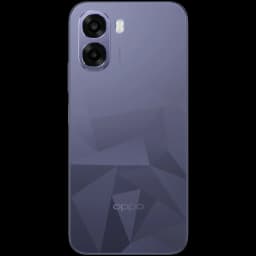 OPPO A6k noir avec dos géométrique mat, double appareil photo vertical avec flash, bords arrondis et logo OPPO discret en bas