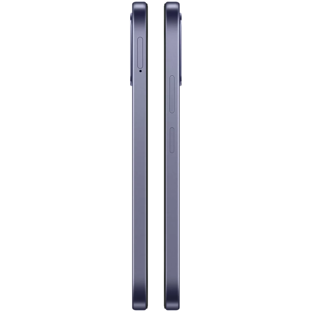 OPPO A6k noir avec écran LCD 6,75 pouces bord fin, double module photo arrière proéminent, façade perforée centrée, design géométrique mat élégant - Ítem7